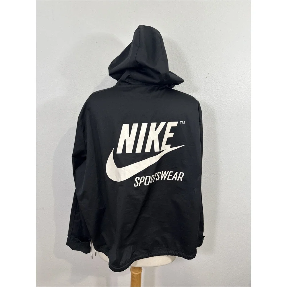 Nike‎ Track Jacket Womens L Black Archive Sportswear Cropped Logo Athleisure